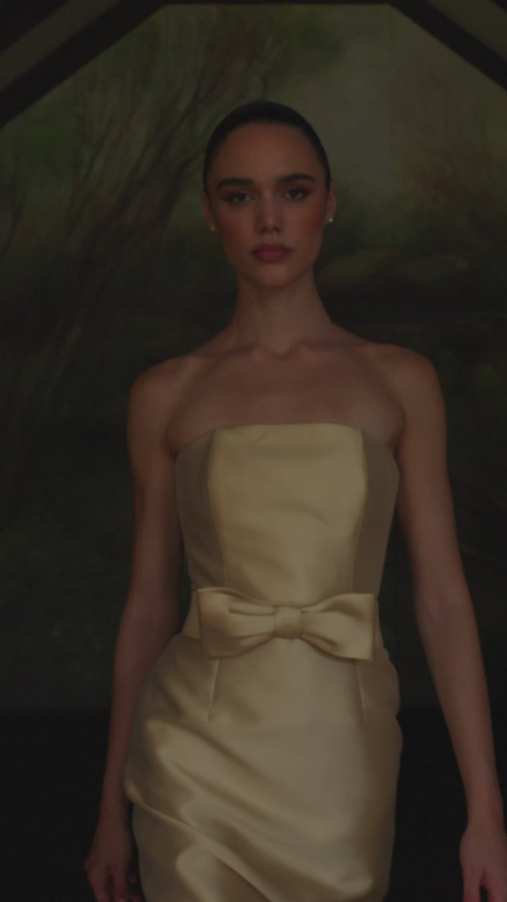 Juliette Silk and Wool Midi Dress with Bow Belt