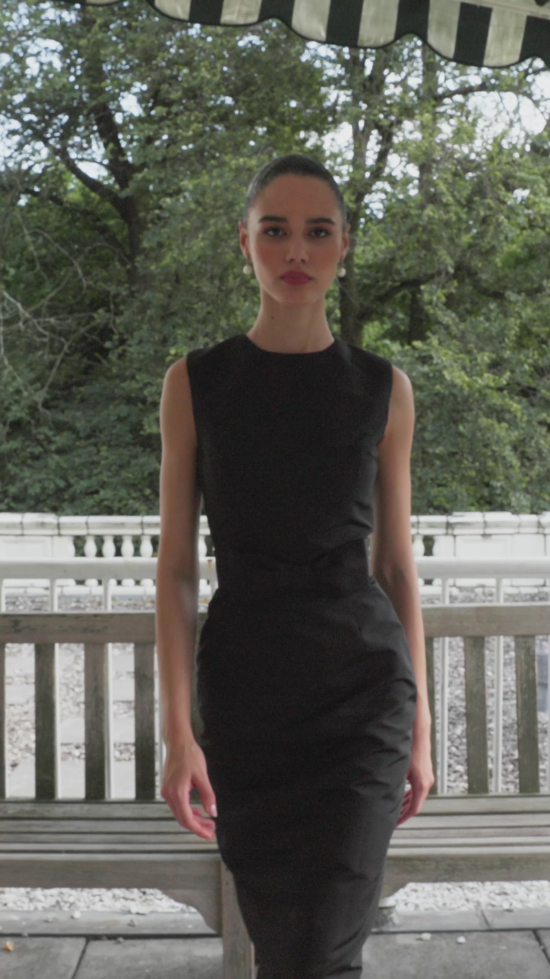 Lydia Silk Faille Midi Dress with Bow Belt