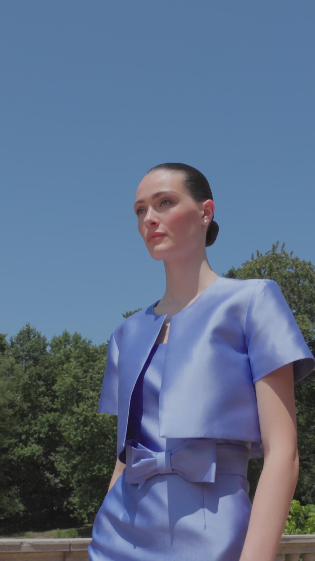 Audrey Silk and Wool Short Sleeve Jacket