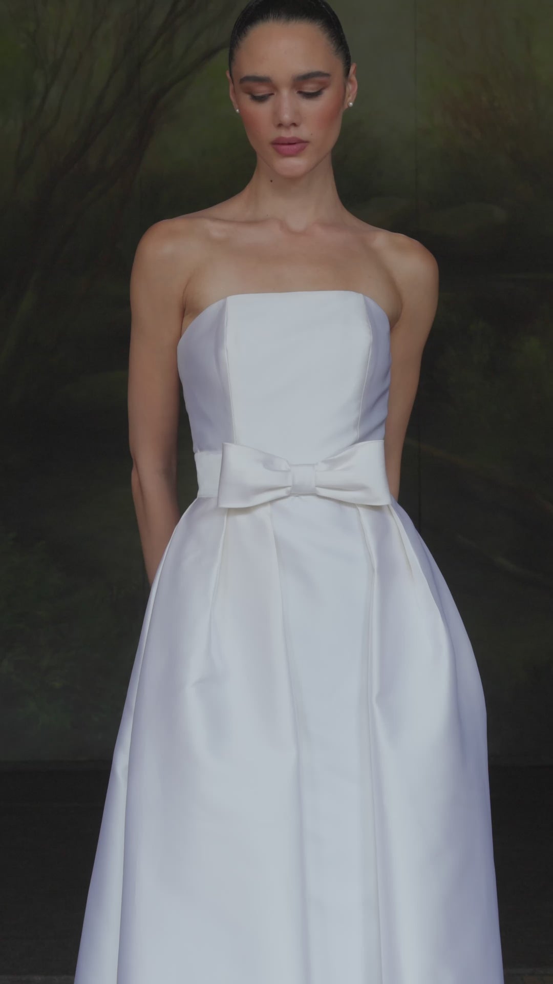 Juliette Silk and Wool Midi Dress with Mid-Length Bow Convertible Skirt