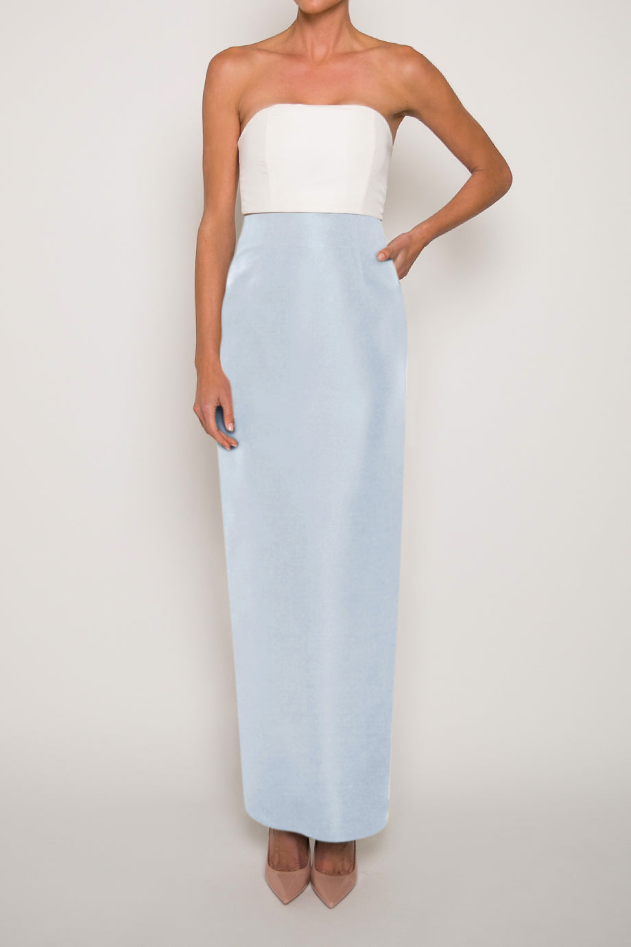 Silk Faille Column Skirt