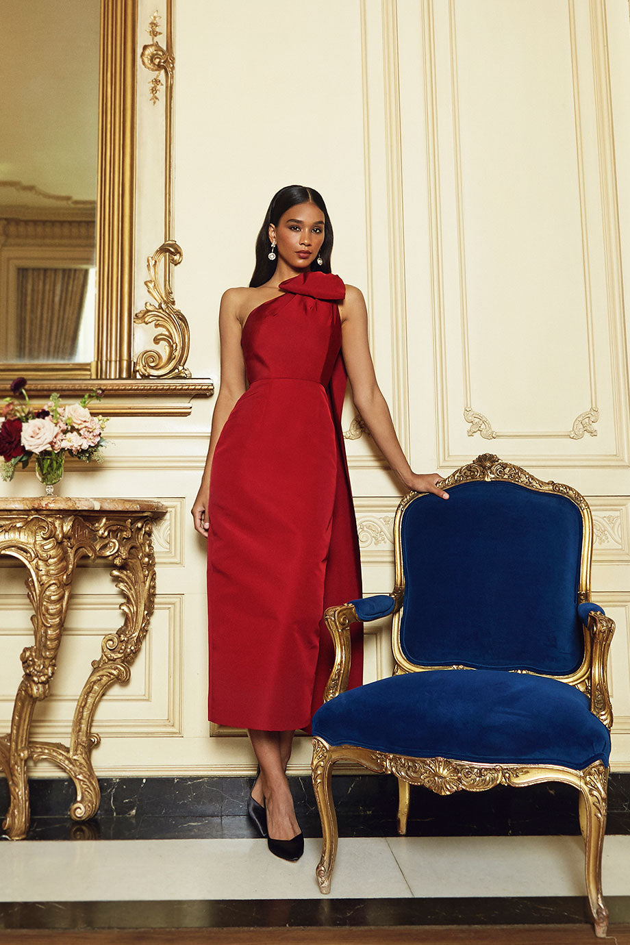 Anne Silk Faille Midi Dress 8 / Raspberry Anne Silk Faille Midi Dress 8 / Raspberry