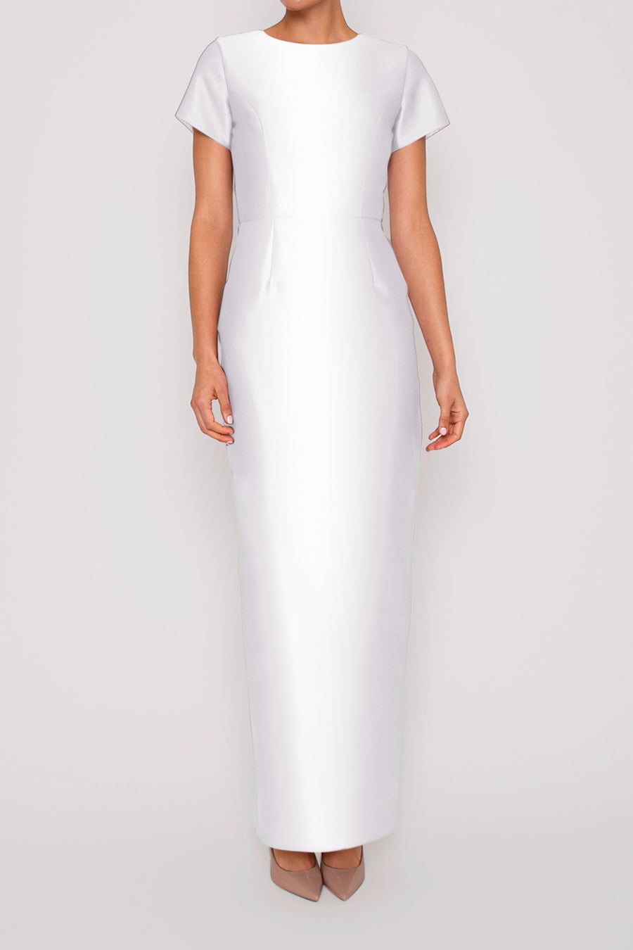 Bella Silk and Wool Column Gown
