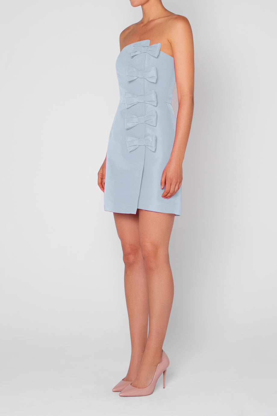 daniela silk dress Daniela Silk Faille Mini Dress 2 / Light Blue
