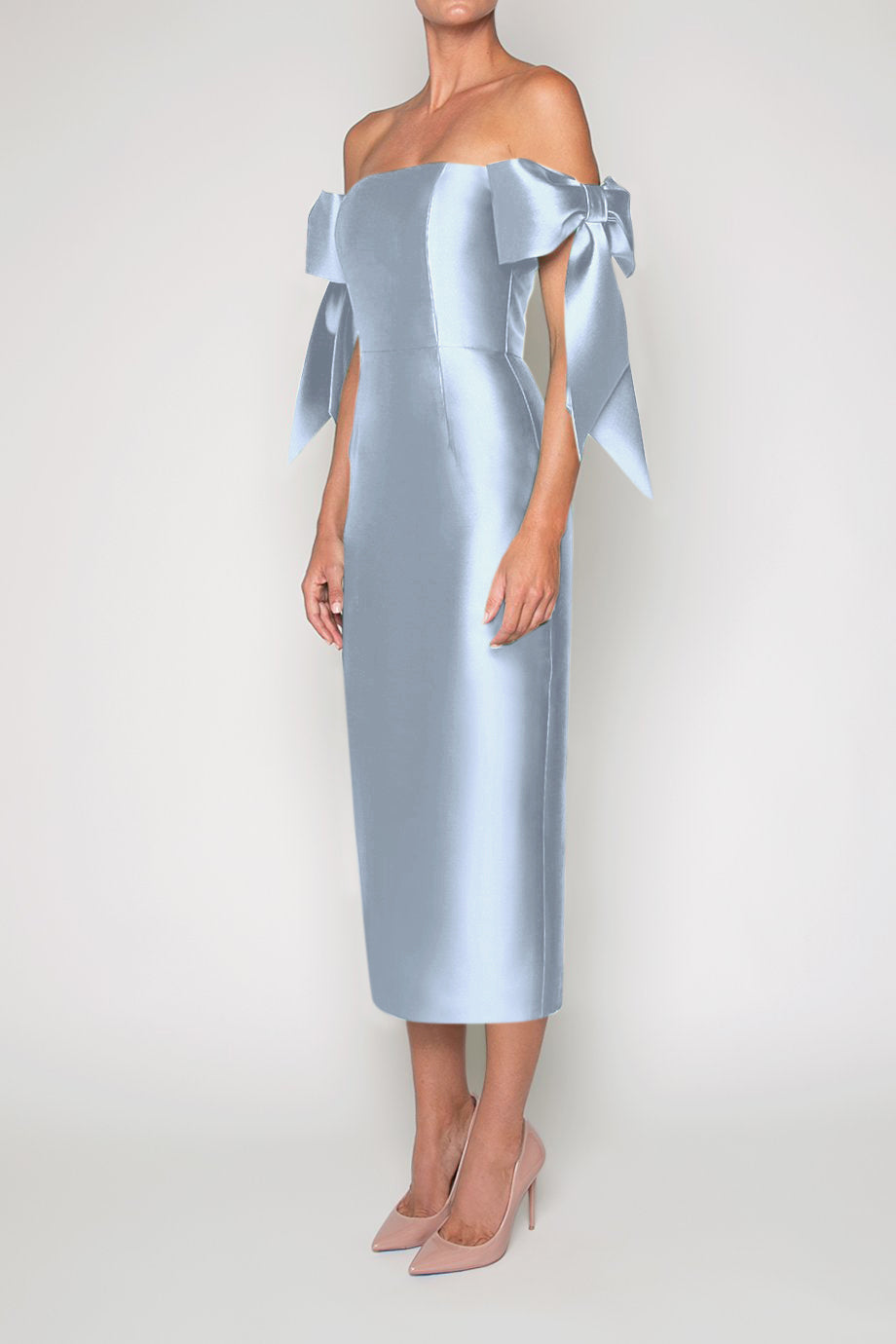 silk wool dress Sofia Dress in Ivory Silk Wool with Sporadic Sequins