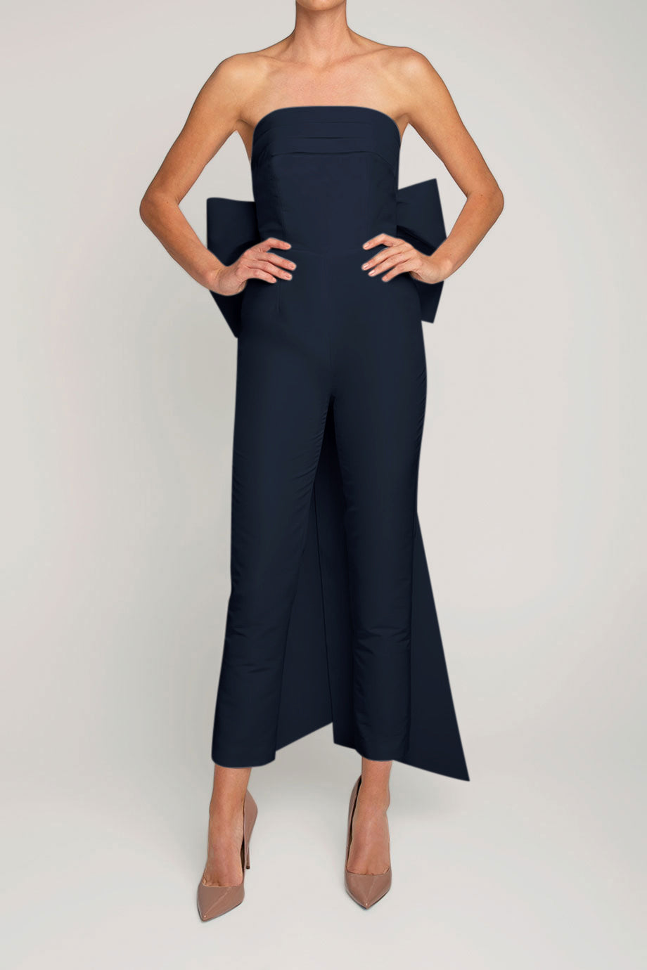Margaret Silk Faille Jumpsuit with Convertible Skirt