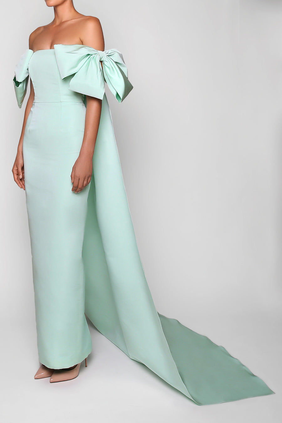 Josephine Silk Faille Column Gown