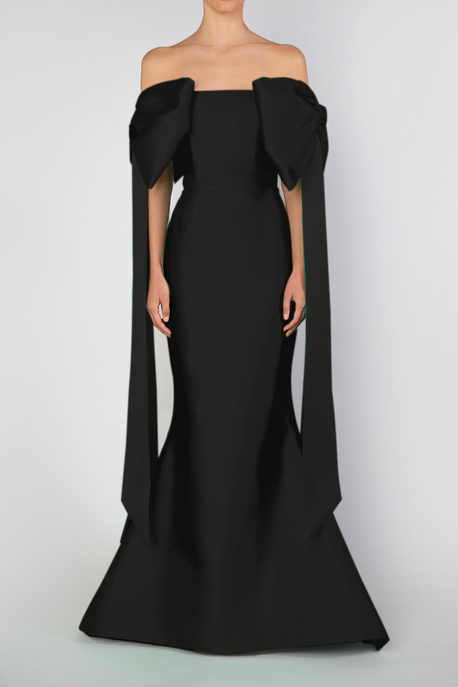 Catalina Silk and Wool Mermaid Gown with Detachable Sashes