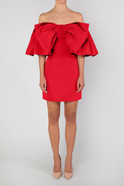 Valentina Silk Faille Mini Dress with Convertible Skirt