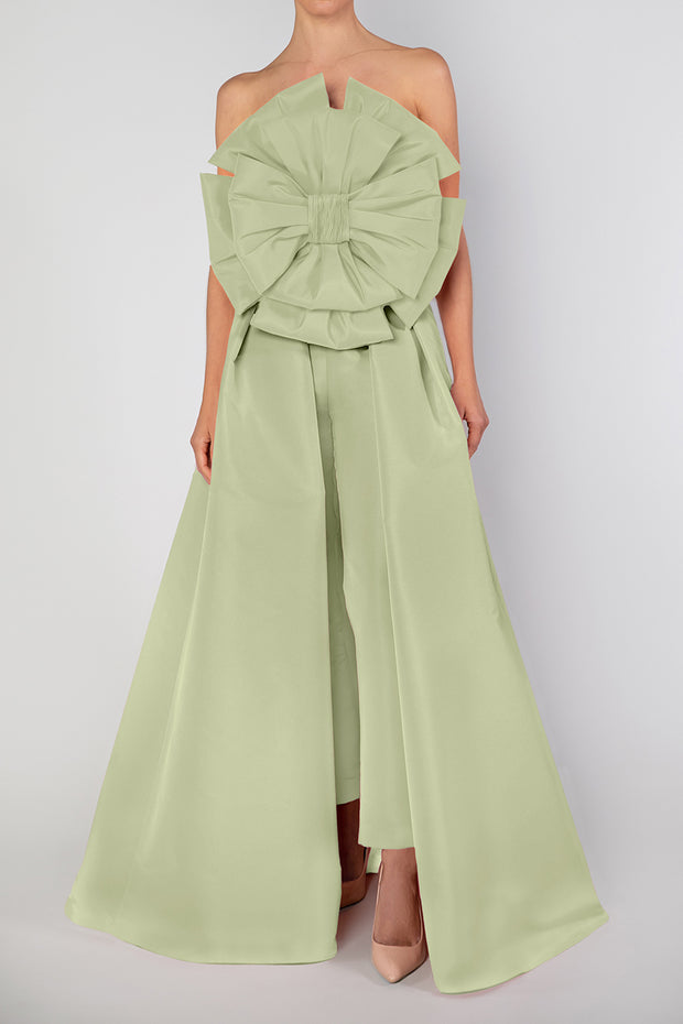 Flora Silk Faille Jumpsuit with Convertible Skirt