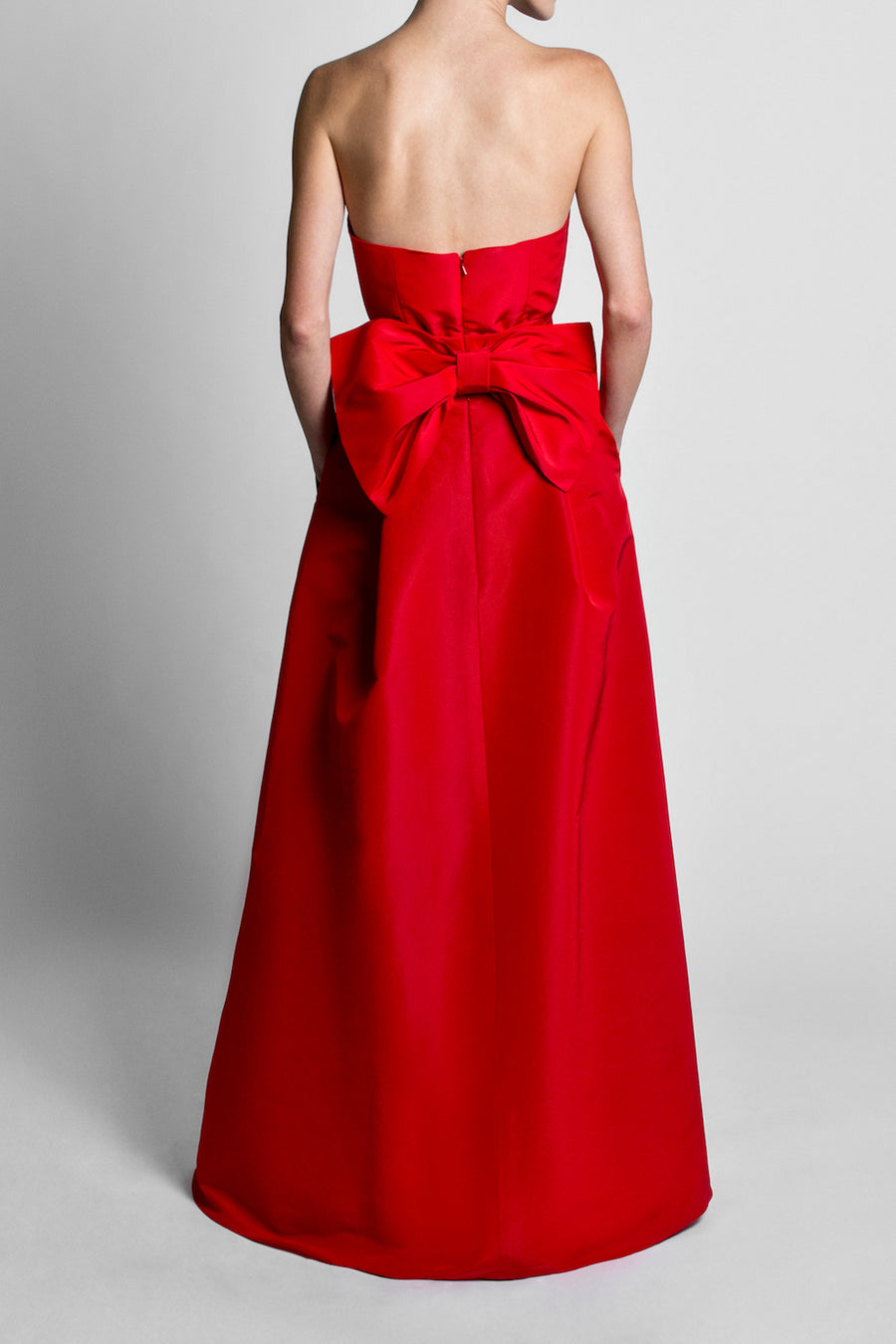 Silk Faille Bow Back Jumpsuit with Convertible Skirt ALEXIA MARÍA