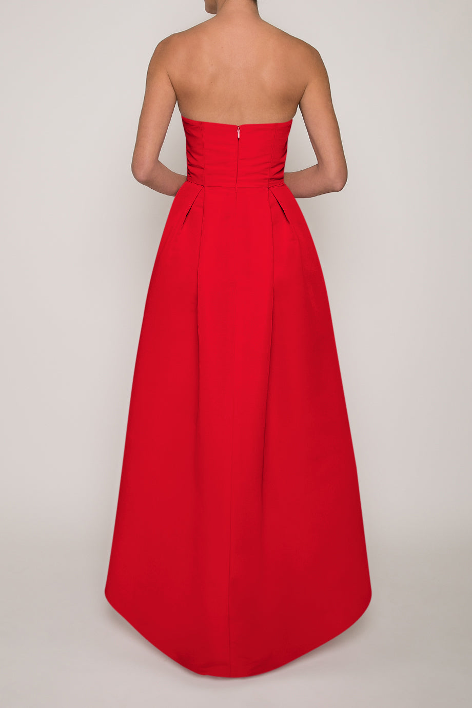 red strapless high low dress Red Strapless High Low Prom Gown OFseventy